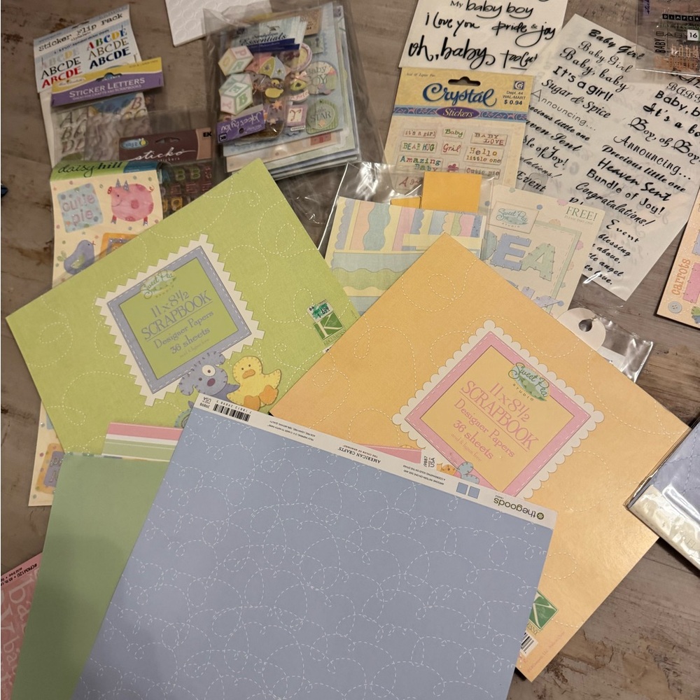 Colorful Scrapbook Paper and Stickers Set